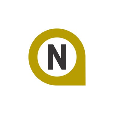 N harfi logo tasarım vektörü ile Konumu Sabitleme