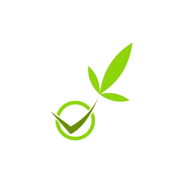 Círculo com vetor de design de logotipo de folha de bambu — Vetor de Stock