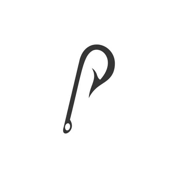 Carta P peixe Gancho logotipo vetor de design —  Vetores de Stock