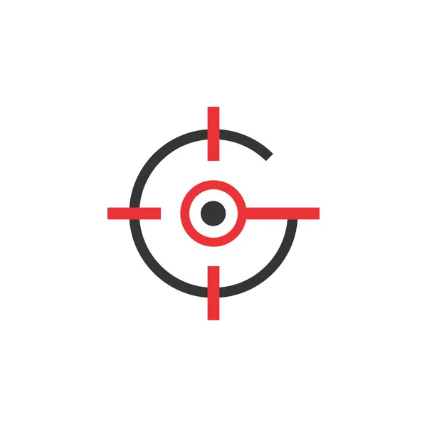 Bokstaven G med dot Target Point logo design Vector — Stock vektor