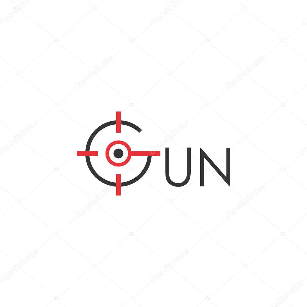Letter GUN logo design vector