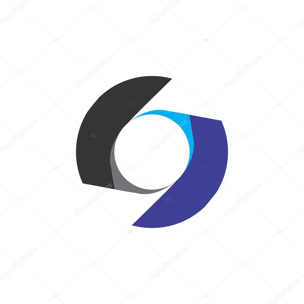 Letter S with rotation blade logo design vector