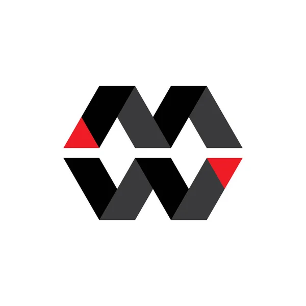 Letter MW of WM logo ontwerp vector — Stockvector