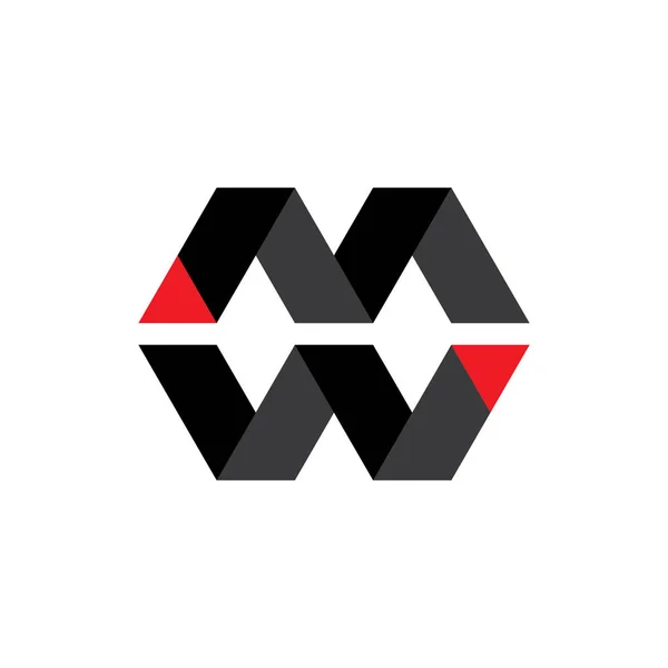 Mw harfi veya Wm logo tasarım vektörü