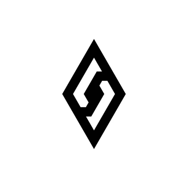 Diamant s písmenem S nebo designem loga LJ — Stockový vektor