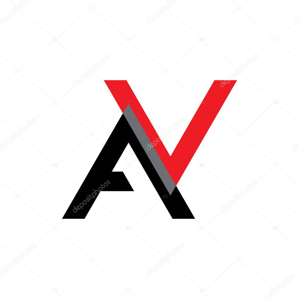Letter N or AV logo design vector
