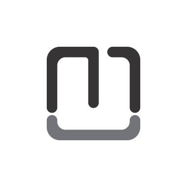 Mektup Mu logo tasarım vektörü