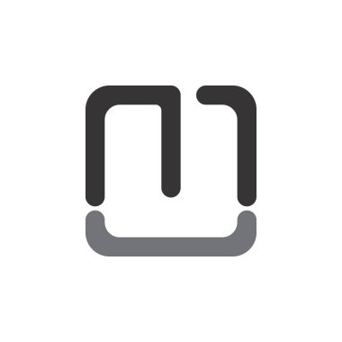 Letter MU logo design vector clipart