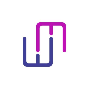 Wm harfi veya Mw logo tasarım vektörü