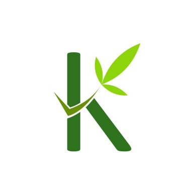 Yaprak logo tasarım vektörü ile K harfi