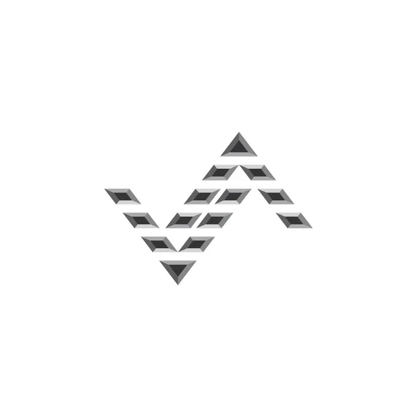 Va brev 3D logo design vektor — Stock vektor