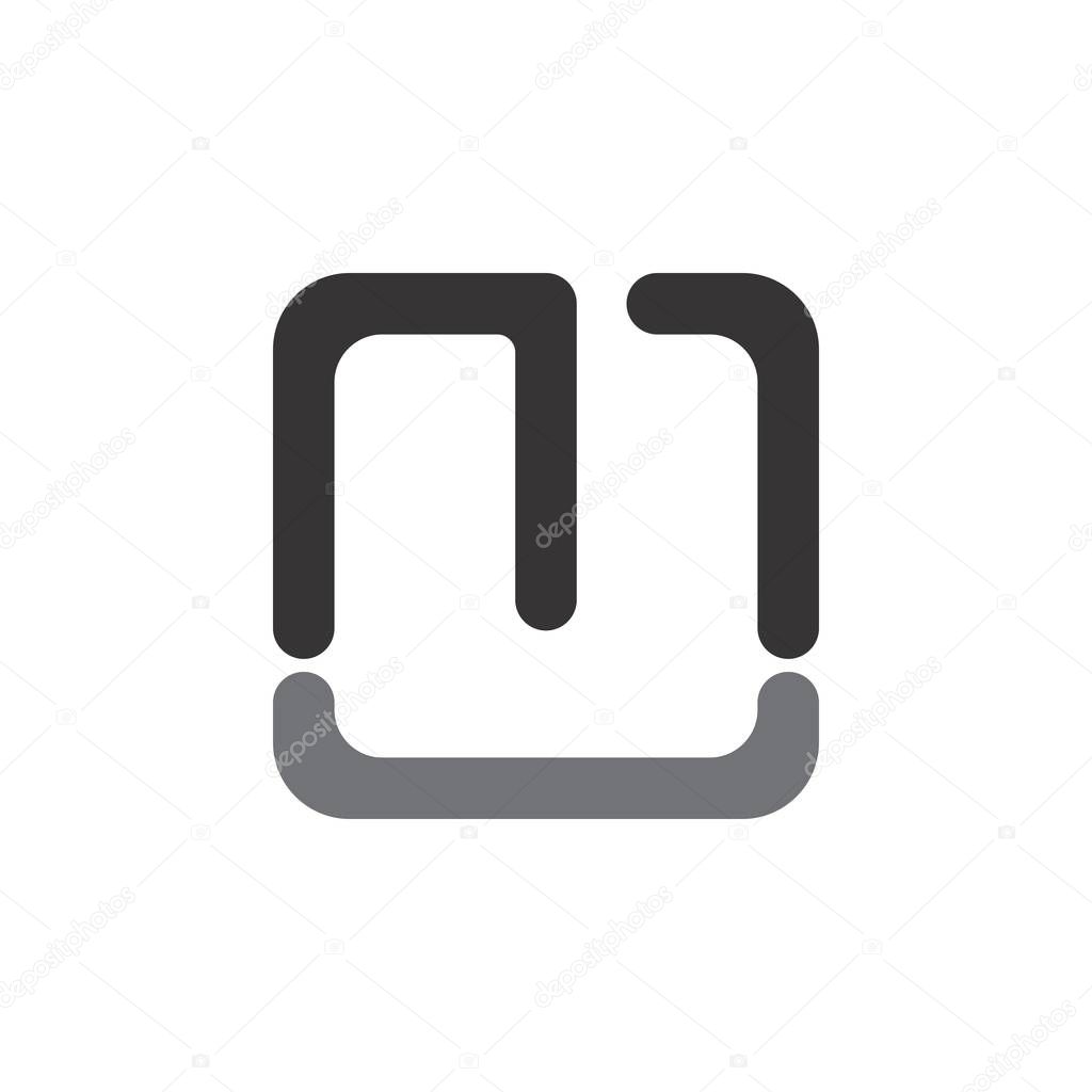 Letter MU logo design vector