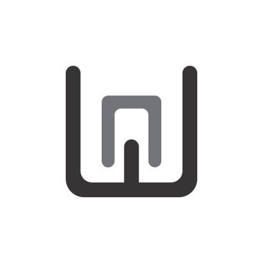 nW letter logo design vector clipart