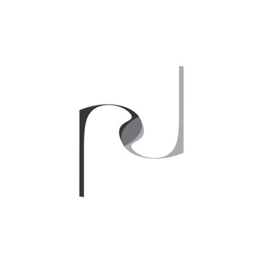 rj harfi logo tasarım vektörü