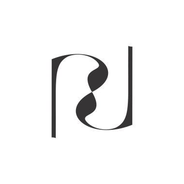 rj harfi logo tasarım vektörü