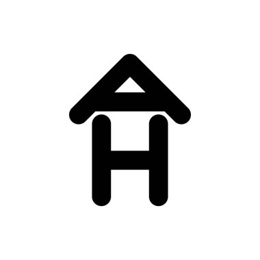 Ah harf bina logo tasarım vektörü ile Ev