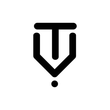 Tv harf logo tasarım vektörü ile Kalem