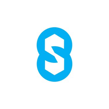 S harf logo tasarım vektörü ile 8 numara