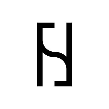 Hs veya Sh harfi logo tasarım vektörü