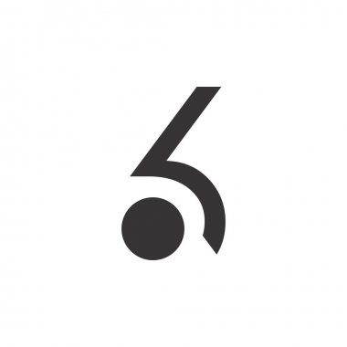 Number Six logo tasarım vektörü