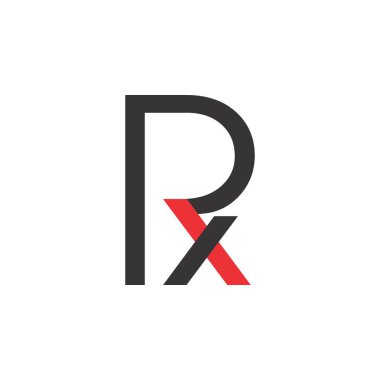 Rx harf logo tasarım vektörü