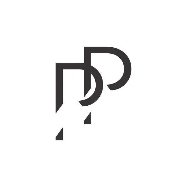 PPの手紙のロゴデザインベクトル — ストックベクタ