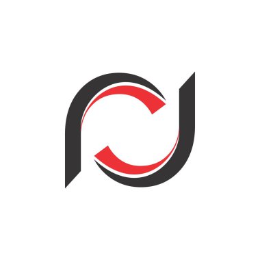 rj harfi logo tasarım vektörü