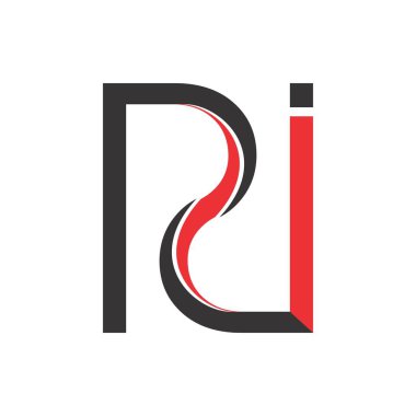 Ri harfi logo tasarım vektörü