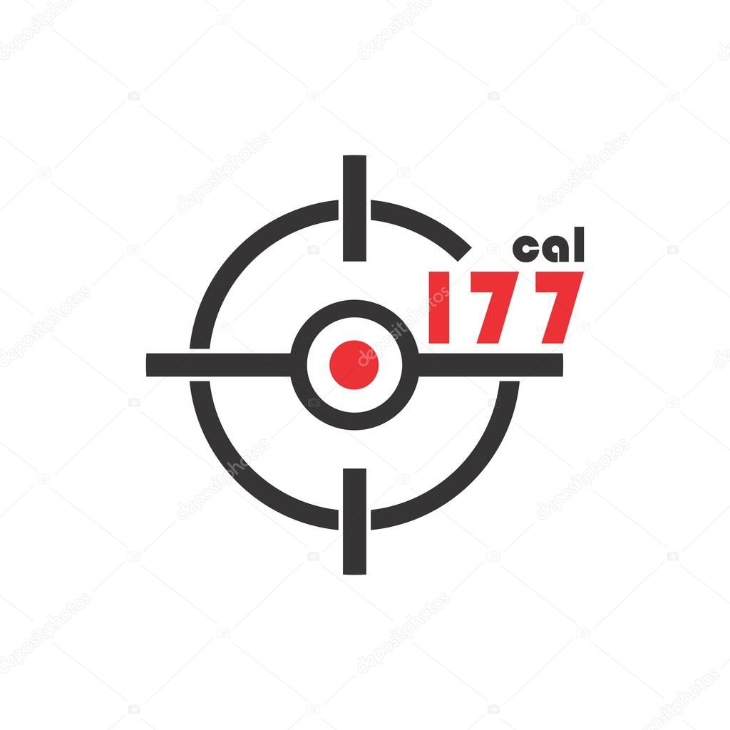 Air Rifle Scope reticle 177 cal logo design vector