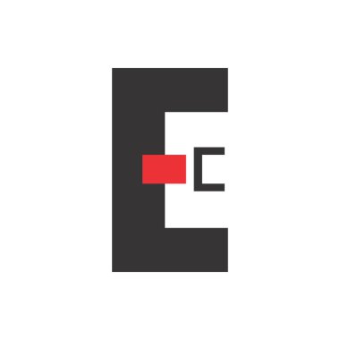 Ec harfi logo tasarım vektörü