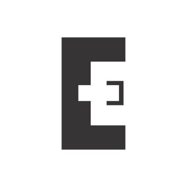 Ec harfi logo tasarım vektörü