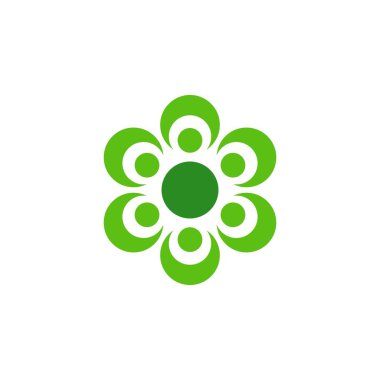 Yeşil çiçek logo tasarım vektörü