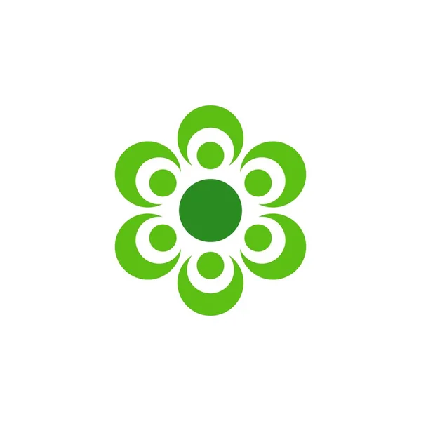 Vetor de design logotipo flor verde —  Vetores de Stock