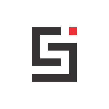 S harfi veya Cj harfi logo tasarım vektörü