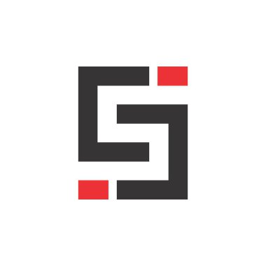 S harfi veya Cj harfi logo tasarım vektörü