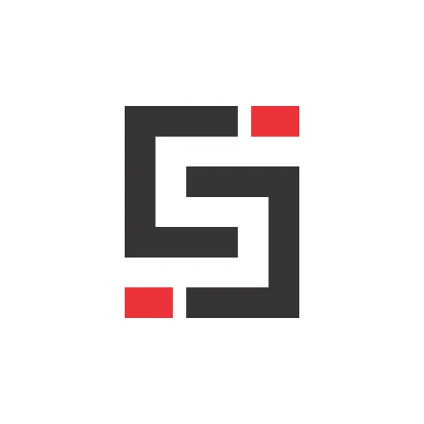 S letter or CJ letter logo design vector — Stock Vector