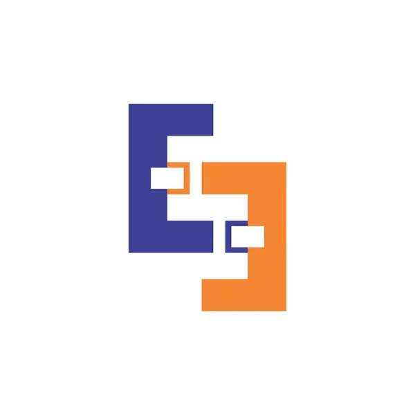 E Carta Logo Design Vector — Vetor de Stock
