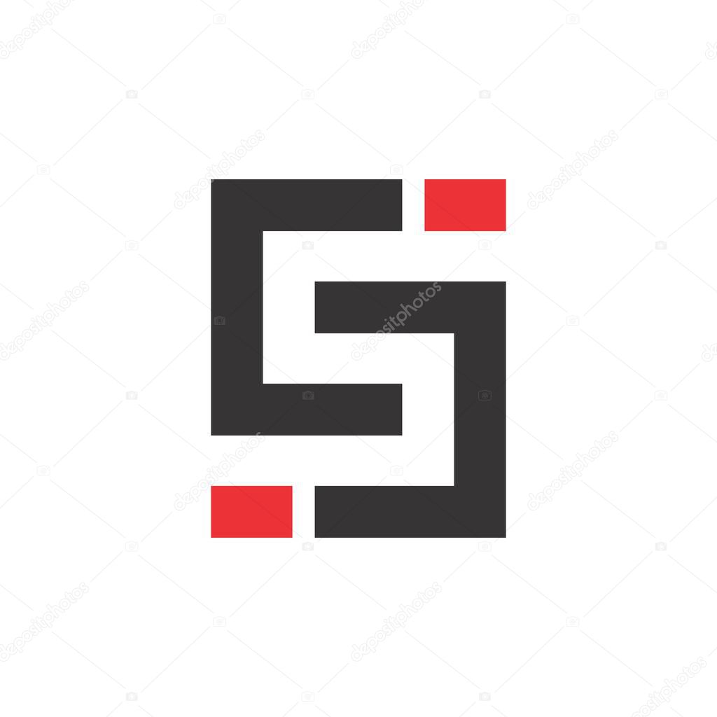 S letter or CJ letter logo design vector