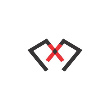 MX harfi logo tasarım vektörü
