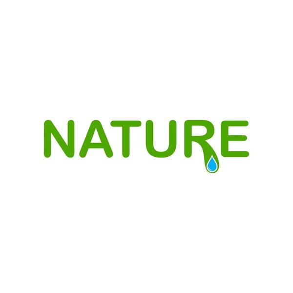 Natuur water drop logo ontwerp vector — Stockvector