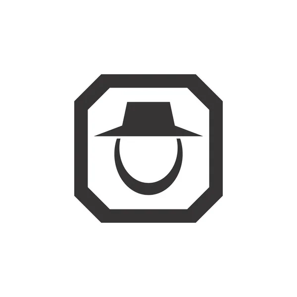 Οκτάγωνο με γενειάδα man λογότυπο σχεδιασμό διάνυσμα — Διανυσματικό Αρχείο