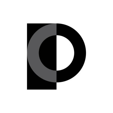 PO harfi logo tasarım vektörü