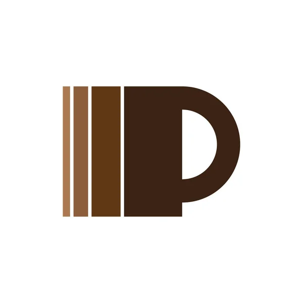 Koffie of Chocolade Beker met Mp letter logo ontwerp vector — Stockvector