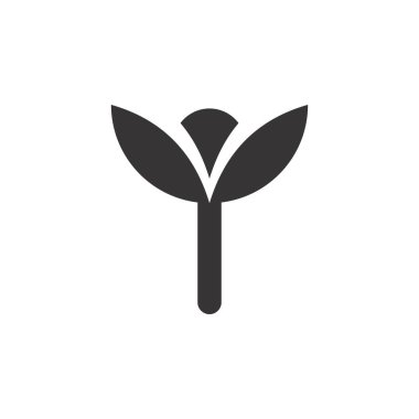 Çiçek simgesi logo tasarım vektörü