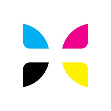 CMYK renk logo tasarım vektörü
