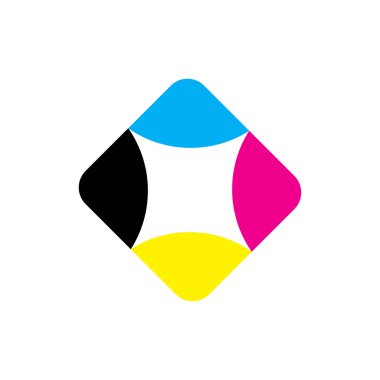 CMYK renk logo tasarımı ile kare