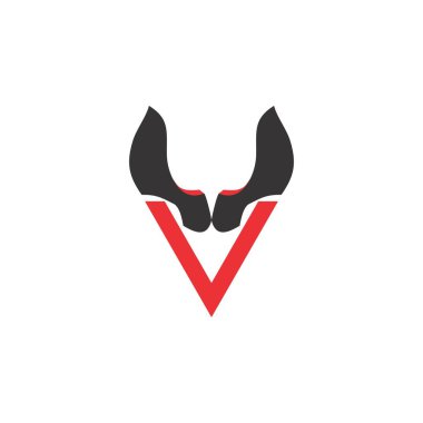 Horn logo tasarım vektörlü V harfi