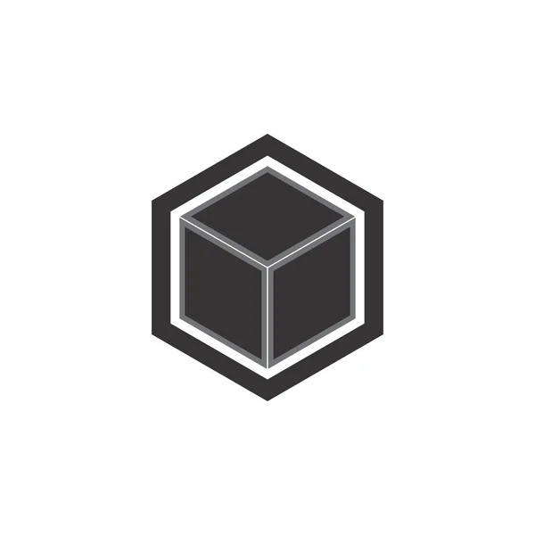 Hexágono Con Vector Diseño Logotipo Icono Caja — Vector de stock
