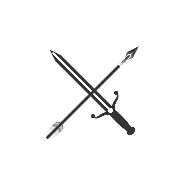 Sword Arrow Logo Design Vector — Stock Vector