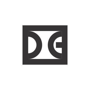 DG harf logo tasarım vektörüyle kare